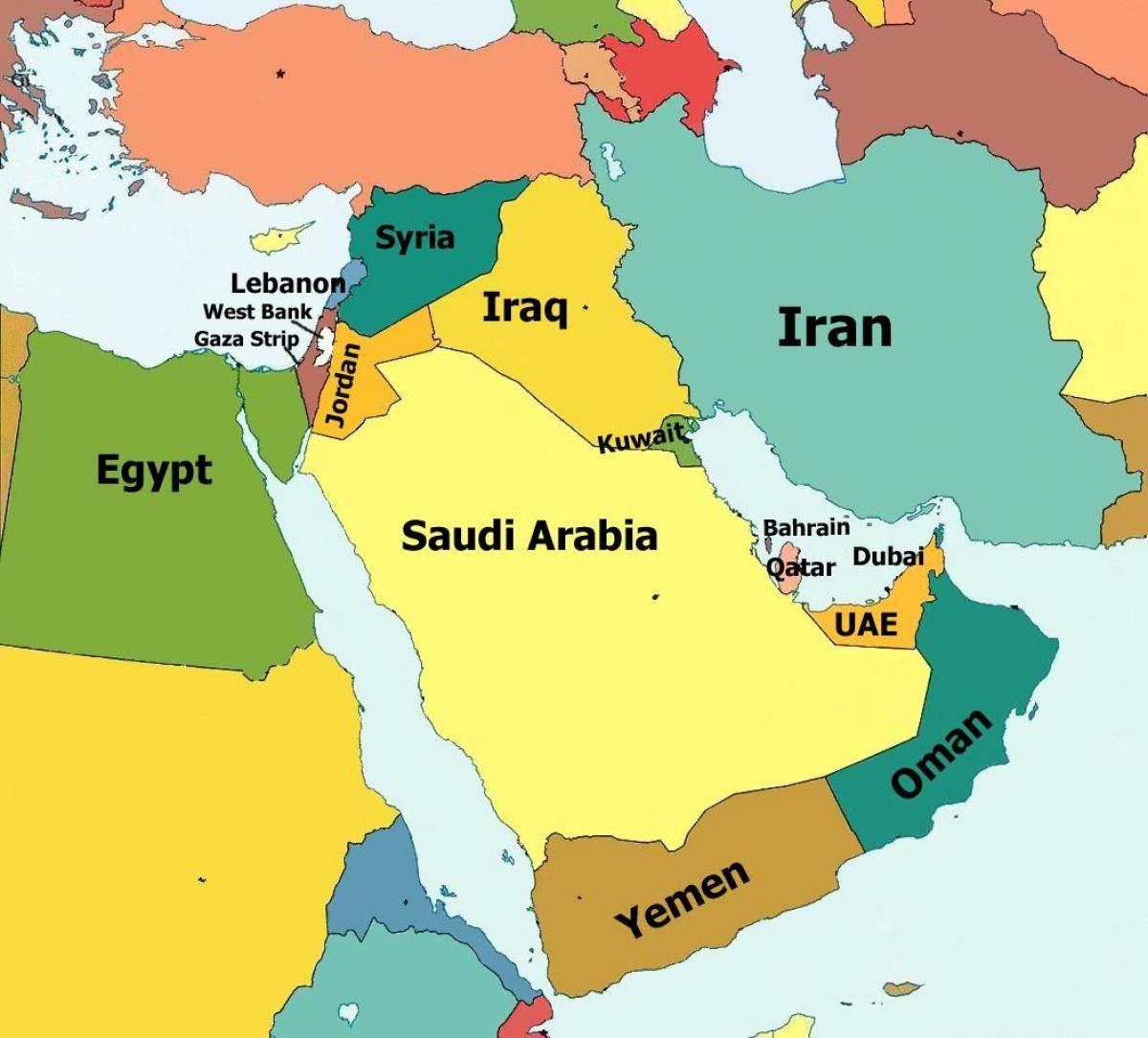 peta dari qatar dan negara-negara sekitarnya