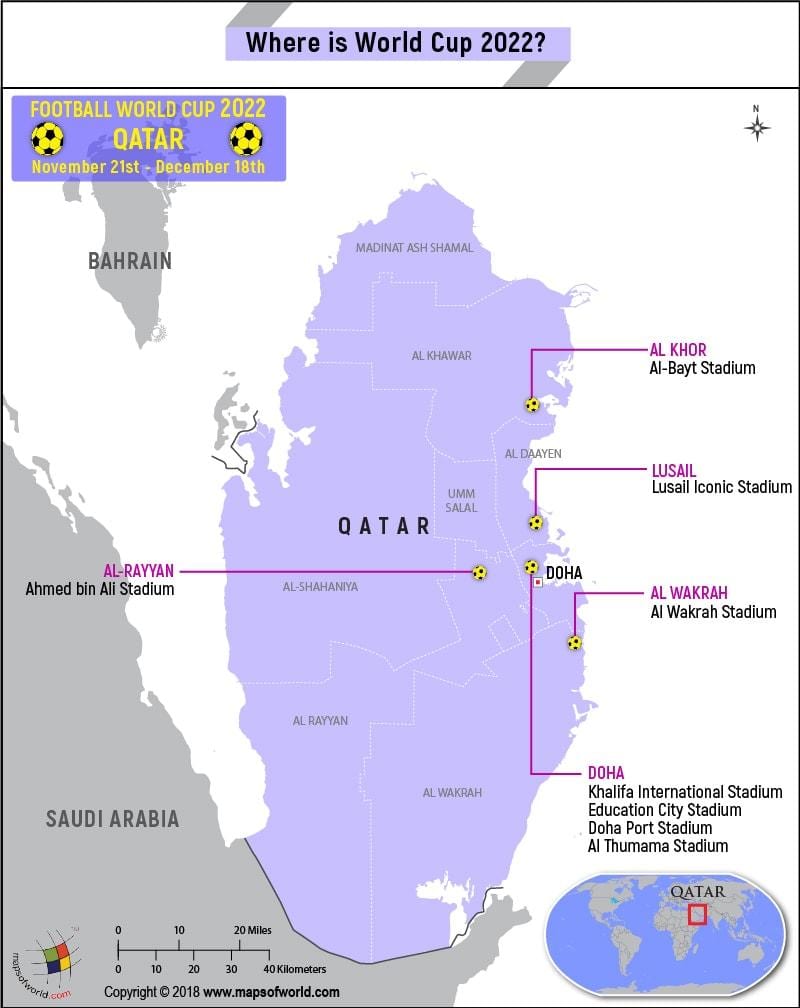 Peta dari qatar piala dunia stadion 