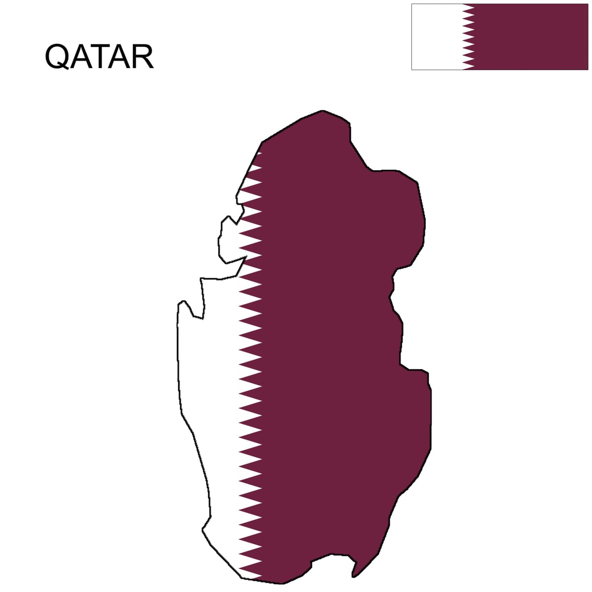 Peta dari qatar bendera