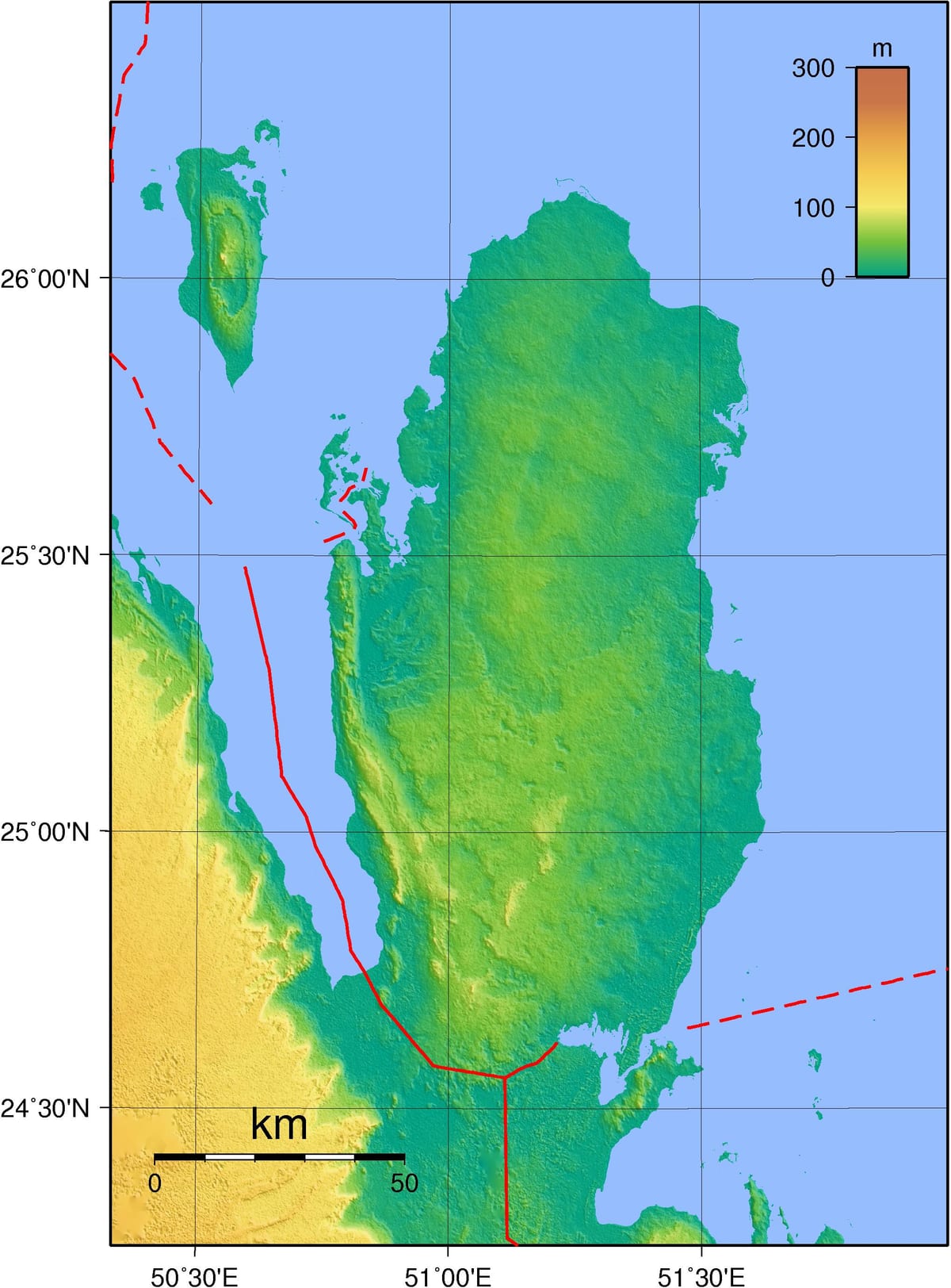 Peta dari qatar geografi