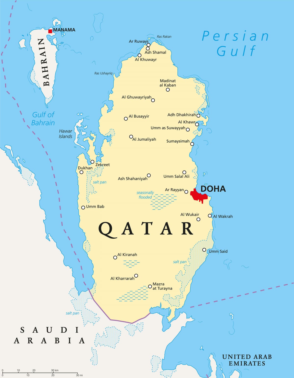 Peta dari qatar gambar