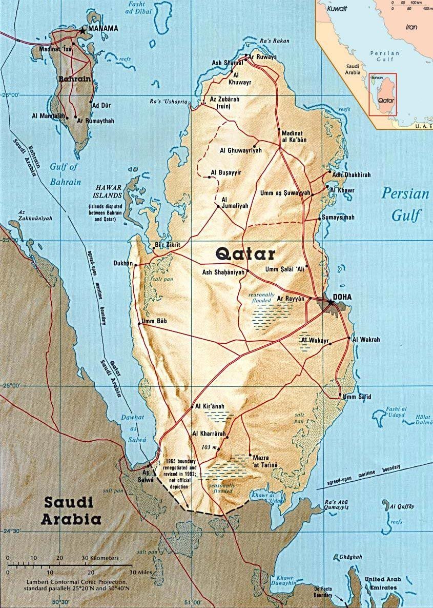 Peta dari qatar kepulauan 