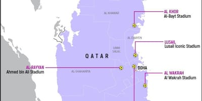 Peta dari qatar piala dunia stadion 