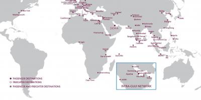 Qatar airways peta jaringan