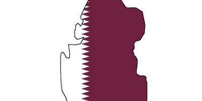 Peta dari qatar bendera