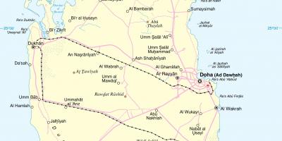 Qatar rute jalan peta