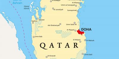 Qatar peta dengan kota-kota