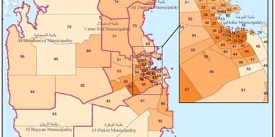 Peta dari qatar penduduk